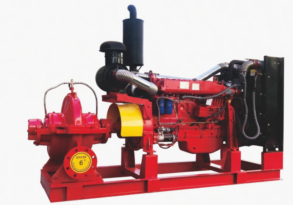 XBC Series diesel engine fire pump set on a skid base