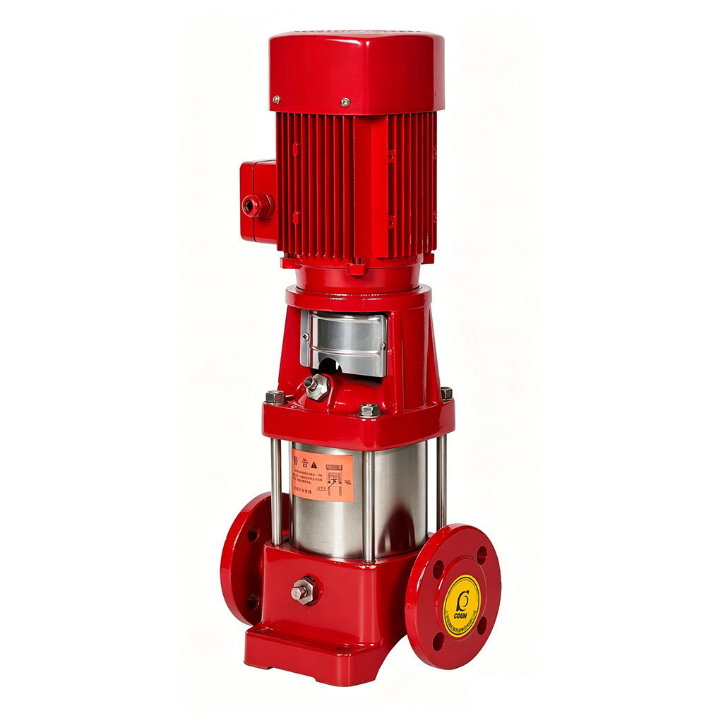 XBD-CDL Series Vertical Multistage Fire Pressure Stabilizing Pump Angle View