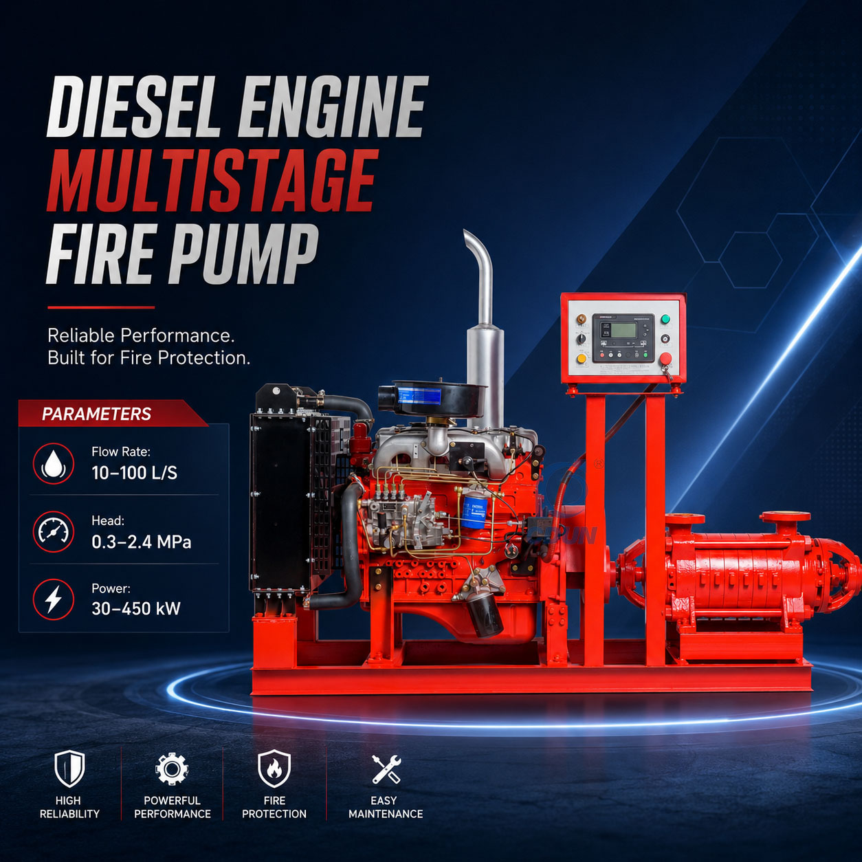 Diesel Engine-Driven Multistage Fire Pump