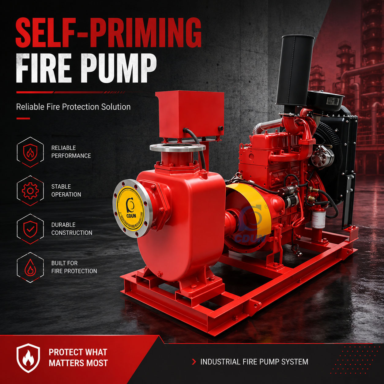 Diesel Engine Self-Priming Fire Pump Poster