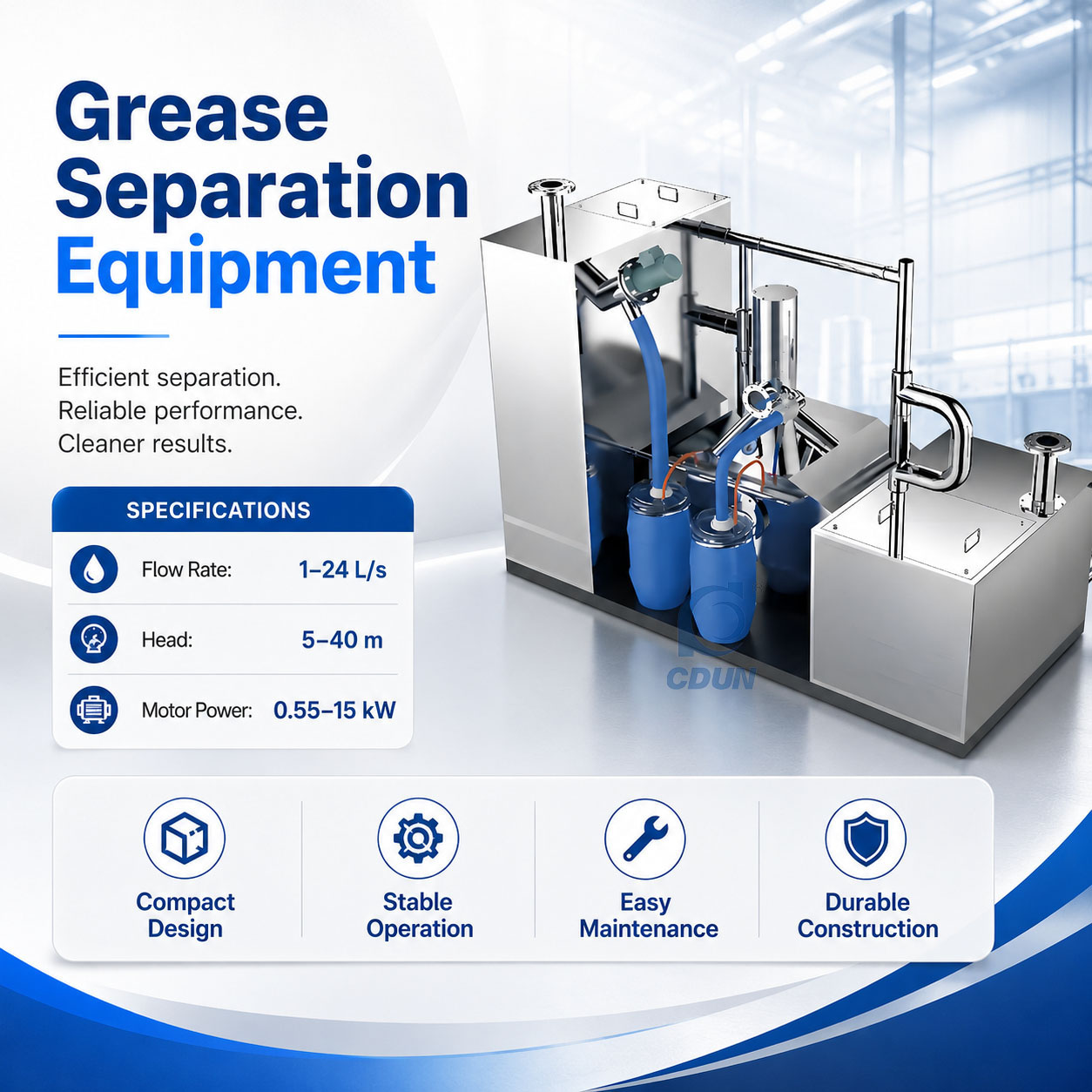 Grease Separation Equipment Angle View