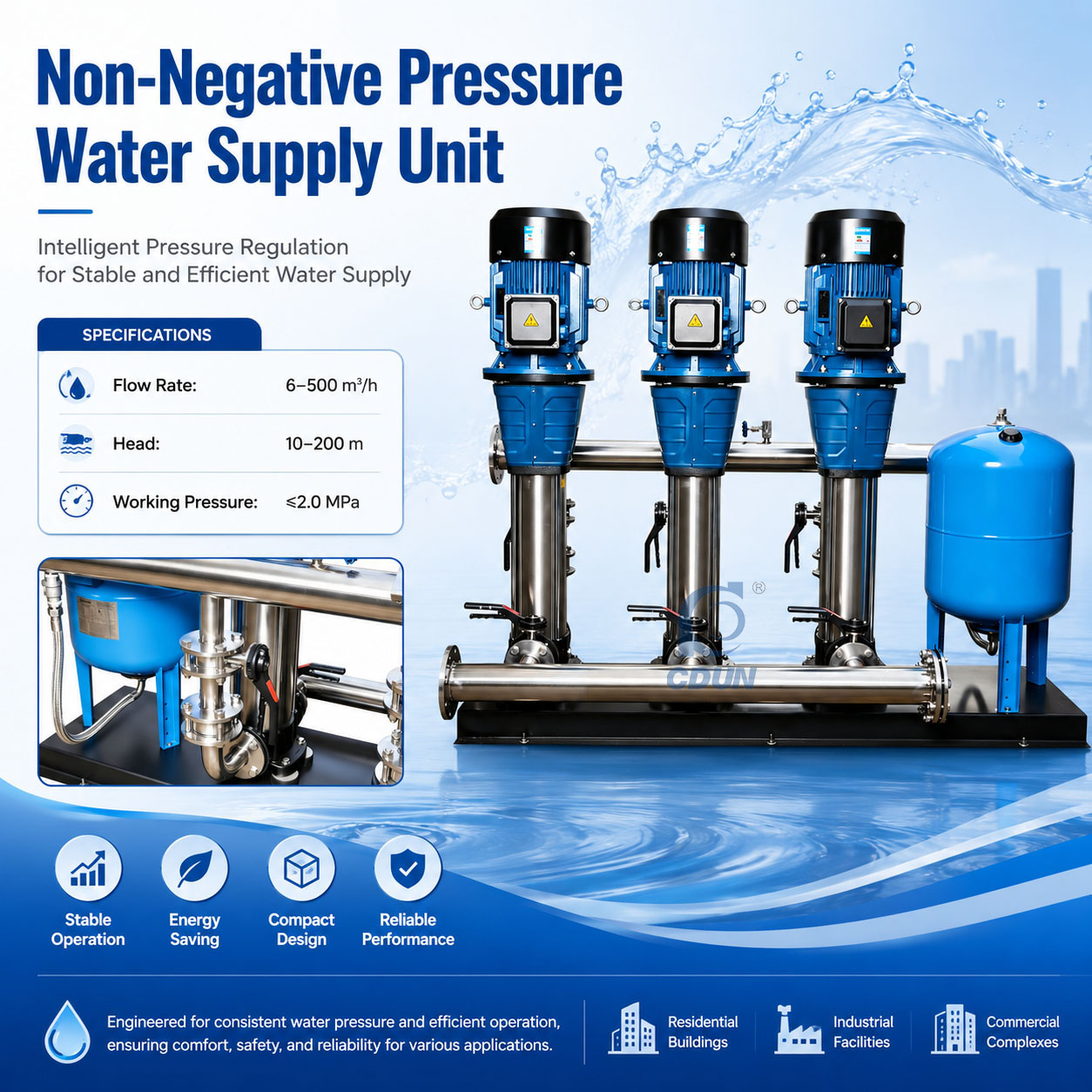 Non-Negative Pressure Water Supply Unit Parameter Poster