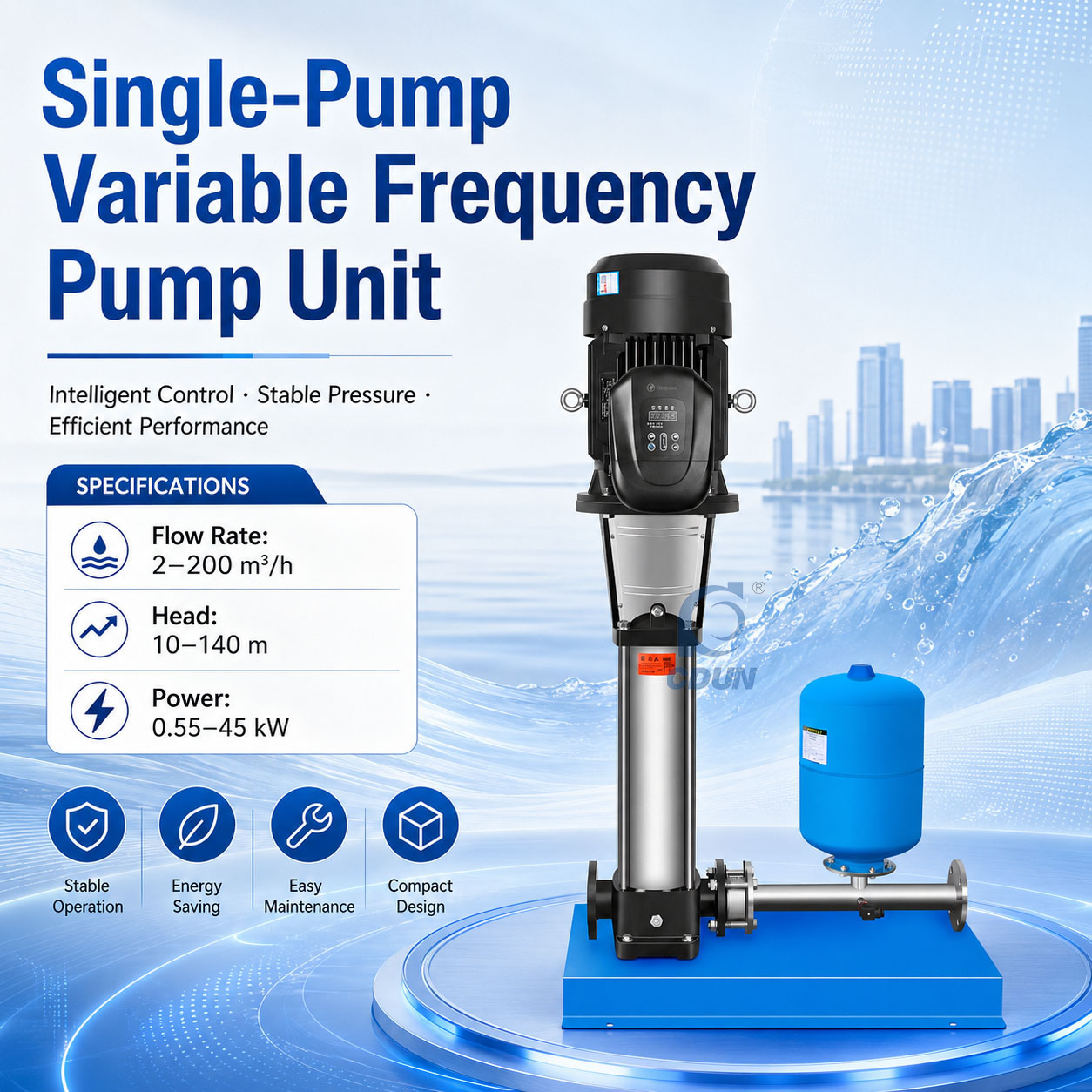 Single-Pump Variable Frequency Pump Unit Angle View
